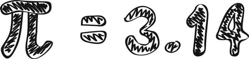 ícone de desenho pi, ilustração de contorno vetor