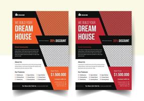 layout de design de modelo de folheto imobiliário, folheto de casa à venda, folheto de casa, design de folheto de vetor de propriedade