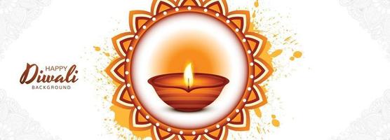 feliz diwali indiano festival religioso fundo de banner clássico vetor
