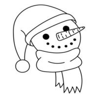 doodle boneco de neve engraçado com um padrão para decoração, design de cartões, convites vetor