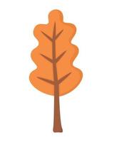 doodle clipart plano. folha de outono caída de uma árvore. todos os objetos são repintados. vetor