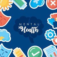 quadro de saúde mental vetor