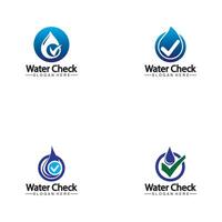 ilustração de ícone de vetor de logotipo de verificação de gota de água