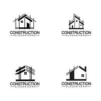 construção, reparo doméstico e design de logotipo de conceito de construção, modelo de logotipo de vetor de construção de casa