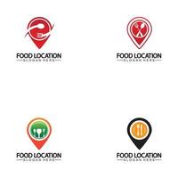 modelo de design de logotipo de localização de alimentos vetor