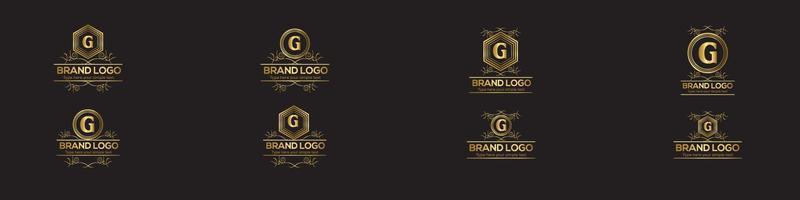 conjunto de modelo de logotipo de luxo de letra inicial em arte vetorial para restaurante, hotel, heráldica, joias, moda e outras ilustrações vetoriais. vetor