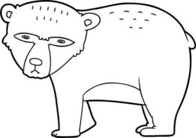 urso sério dos desenhos animados vetor