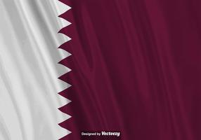 Ilustração realista do vetor da bandeira de Qatar.