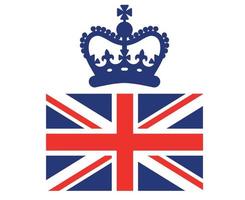 uma coroa azul com bandeira do reino unido britânico europa nacional emblema símbolo ícone ilustração vetorial elemento de design abstrato vetor