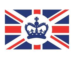 bandeira do reino unido britânico com uma coroa azul europa nacional emblema símbolo ícone ilustração vetorial elemento de design abstrato vetor