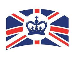 emblema de bandeira do reino unido britânico com uma coroa azul emblema da europa nacional ilustração vetorial elemento de design abstrato vetor