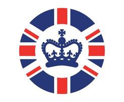 emblema do reino unido britânico com uma coroa azul europa nacional ícone de bandeira ilustração vetorial elemento de design abstrato vetor