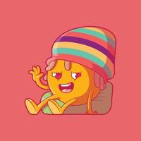 ilustração em vetor rasta emoji personagem chillin. emoji, engraçado, conceito de design de mídia social.