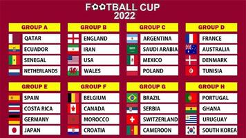 copa de futebol 2022 desenho de grupos do catar vetor