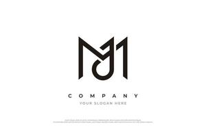 letra inicial jm logotipo ou vetor de design de logotipo de monograma mj