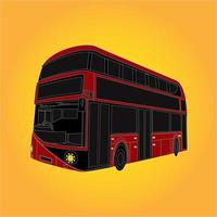 ônibus de dois andares cor vermelha vetor