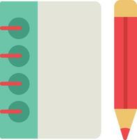 ícone plano de caderno de desenho vetor
