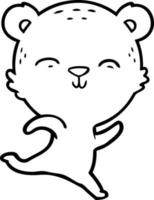 urso de desenho animado feliz vetor