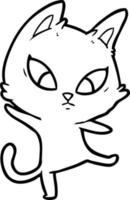 gato de desenho animado confuso vetor