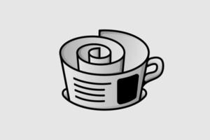 logotipo de café de jornal com tema de notícias vetor