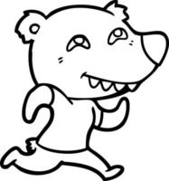 urso de desenho animado correndo vetor