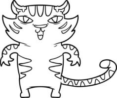 tigre de desenho animado feliz vetor