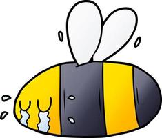 abelha chorando de desenho animado vetor