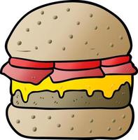 hambúrguer empilhado de desenhos animados vetor