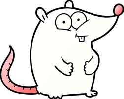 rato de laboratório branco feliz dos desenhos animados vetor