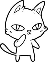 gato de desenho animado olhando vetor