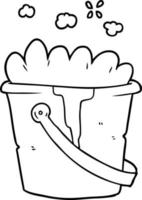 balde de desenho animado de água com sabão vetor