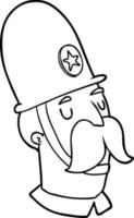 policial de desenho animado com bigode vetor