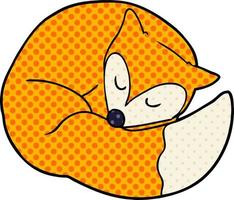 raposa adormecida dos desenhos animados vetor
