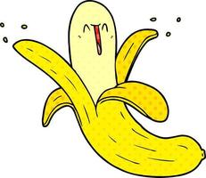 banana feliz louca dos desenhos animados vetor