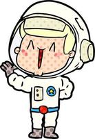 astronauta de desenho animado cantando vetor