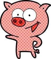 desenho animado de porco vetor