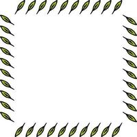 moldura quadrada com folhas verdes elegantes positivas sobre fundo branco. imagem vetorial. vetor