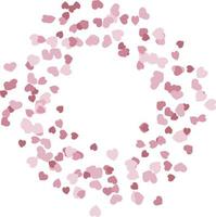 moldura redonda com corações rosa festivos em fundo branco. imagem vetorial. vetor