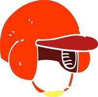 capacete de beisebol de desenho animado de ilustração de cor plana vetor