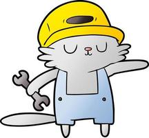 construtor de gato de desenho animado vetor