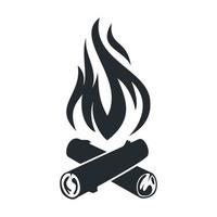 ícone de fogueira isolado no fundo branco vetor