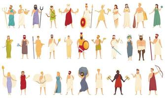 ícones da mitologia grega definir vetor dos desenhos animados. deus romano