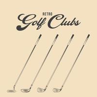ilustração de estoque de vetor de tacos de golfe retrô, ilustração de estoque de vetor de tacos de golfe vintage