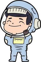 astronauta de desenho animado feliz vetor