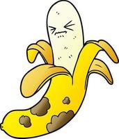 banana podre dos desenhos animados vetor