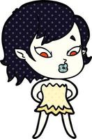 linda garota vampira de desenho animado vetor