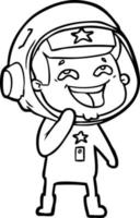 astronauta rindo dos desenhos animados vetor