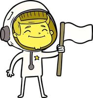 astronauta de desenho animado feliz vetor