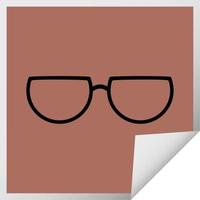 adesivo quadrado de ilustração vetorial gráfico de óculos vetor