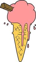 sorvete de desenho animado derretendo vetor